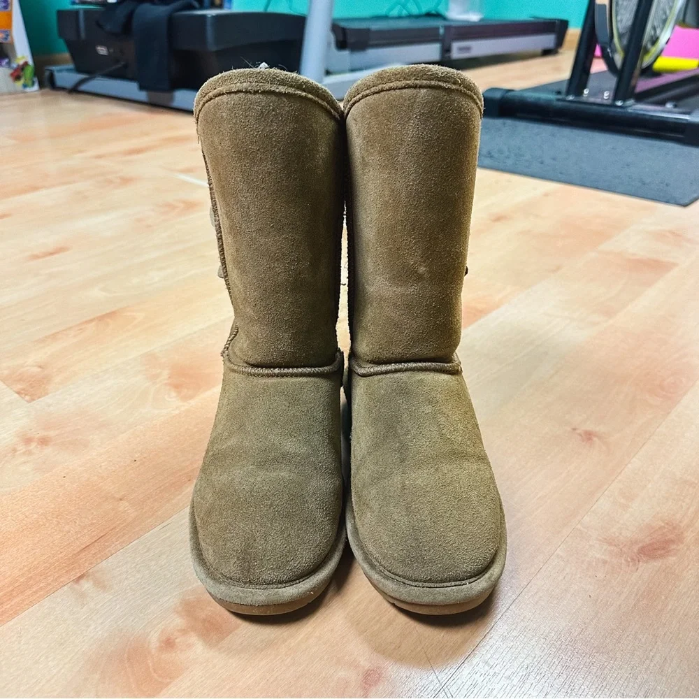 Bearpaw Hickory Boshie Youth Faux Fur Mid-Calf Casual Boots Girls Size 4